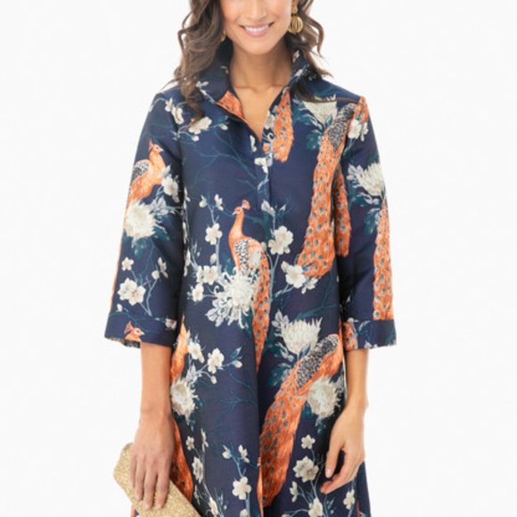 Tuckernuck Dresses & Skirts - Tuckernuck Metallic Peacock Jacquard Megan Dress Sz XS